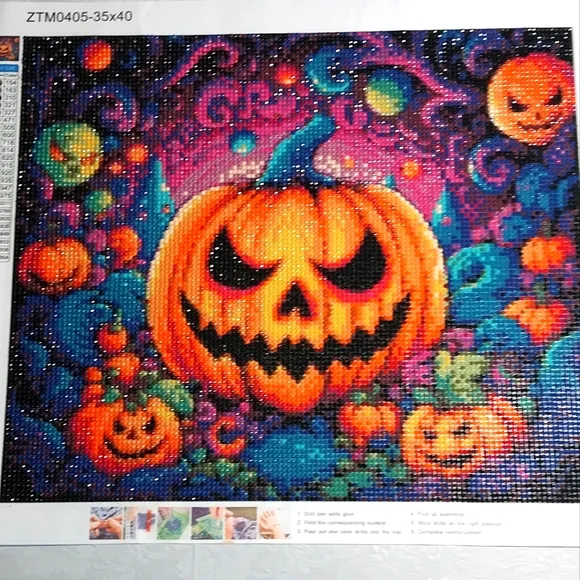Halloween Pumpkin Diamond Art - Picture 1 of 1
